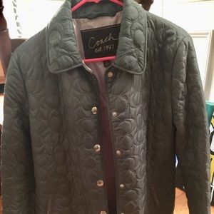 Coach logo micro-puff jacket in silver